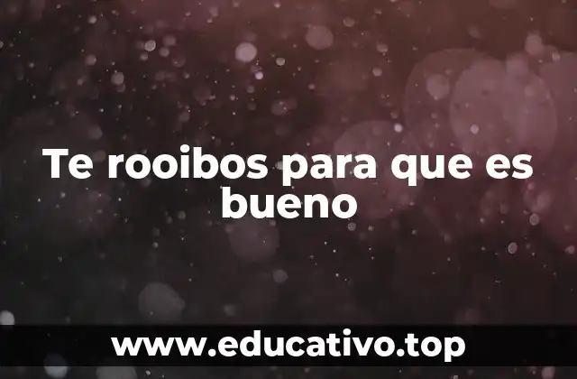 Te rooibos para que es bueno