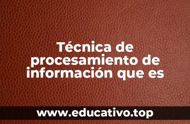 Técnica de procesamiento de información que es