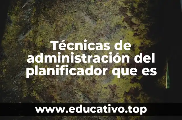 Técnicas de administración del planificador que es