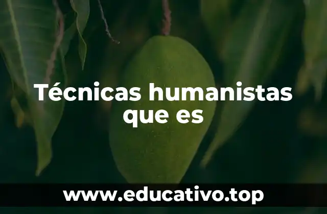Técnicas humanistas que es