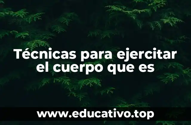 Técnicas para ejercitar el cuerpo que es