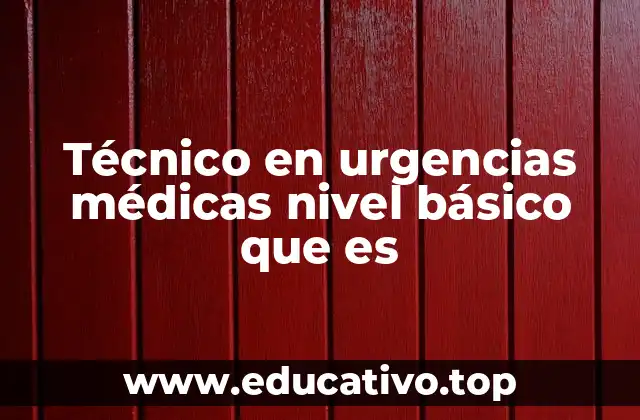 Técnico en urgencias médicas nivel básico que es