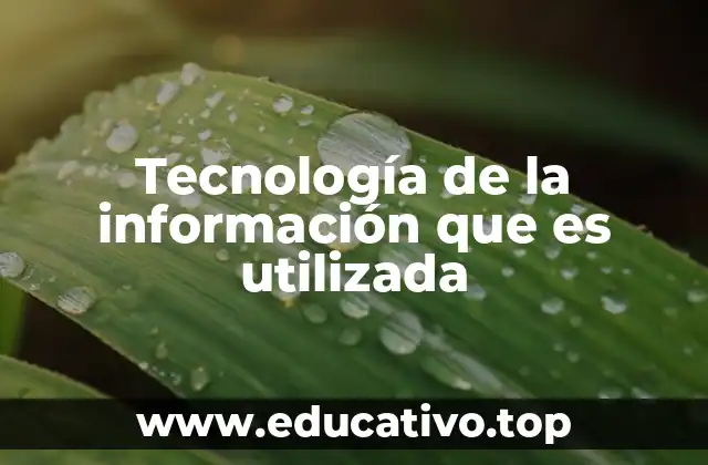 Tecnología de la información que es utilizada