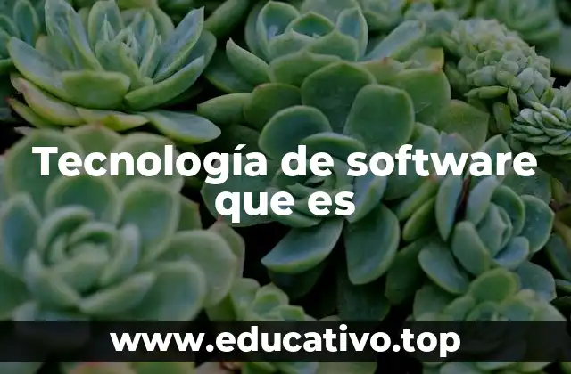 Tecnología de software que es