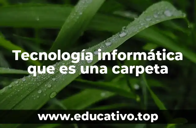 Tecnología informática que es una carpeta