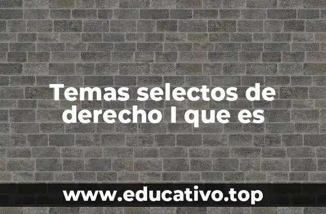 La importancia de Temas selectos de derecho I en la formación jurídica
