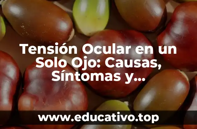 Tensión Ocular en un Solo Ojo: Causas, Síntomas y Tratamientos