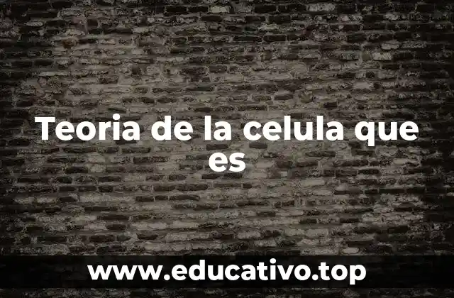 Teoria de la celula que es