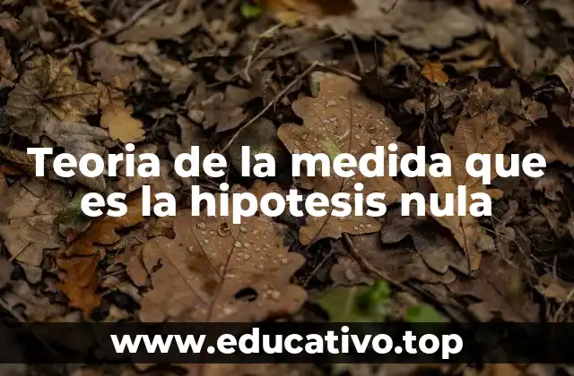 Teoria de la medida que es la hipotesis nula