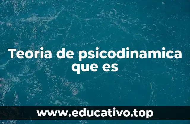 Teoria de psicodinamica que es