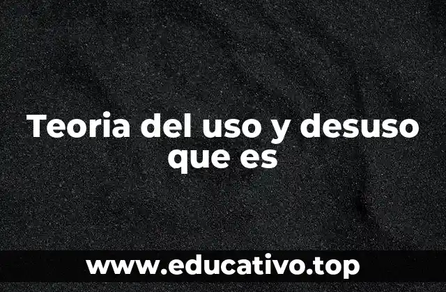 Teoria del uso y desuso que es
