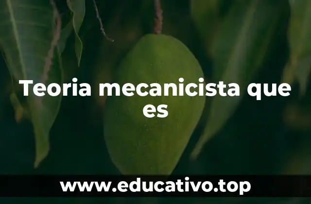 Teoria mecanicista que es