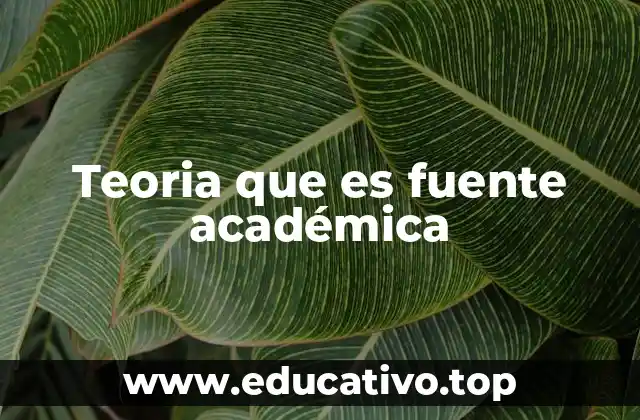 Teoria que es fuente académica