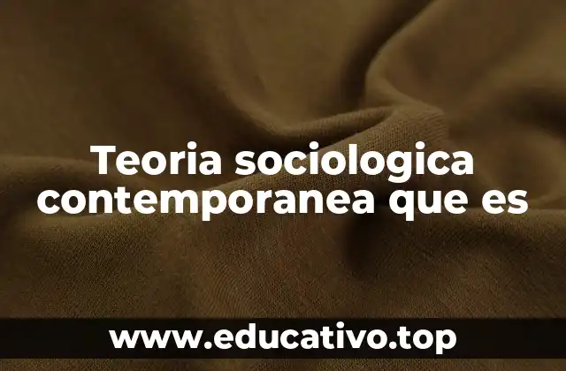 Teoria sociologica contemporanea que es