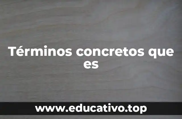 Términos concretos que es