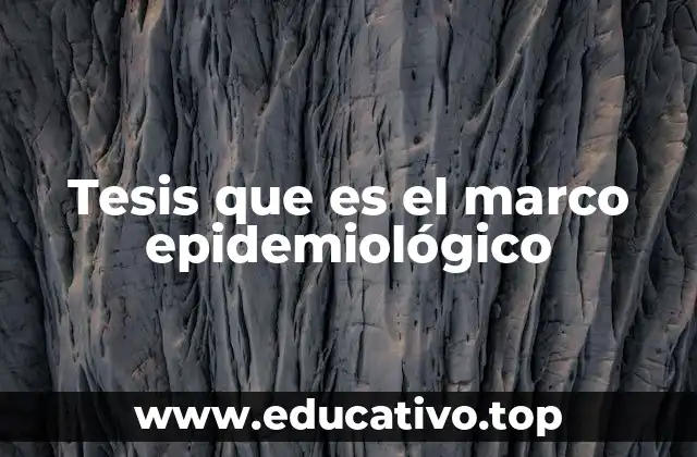 Tesis que es el marco epidemiológico