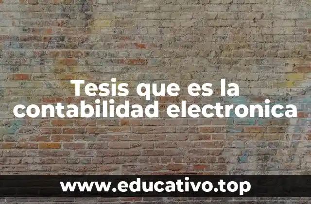 Tesis que es la contabilidad electronica