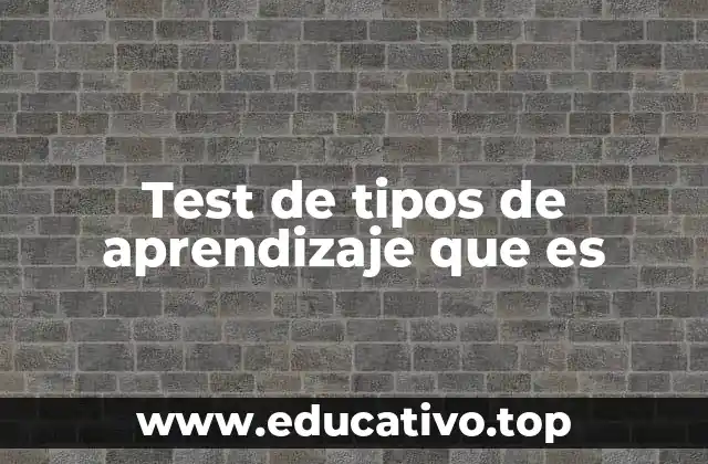 Test de tipos de aprendizaje que es
