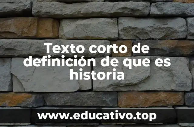 Texto corto de definición de que es historia