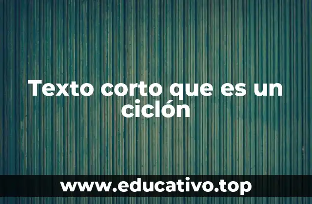 Texto corto que es un ciclón