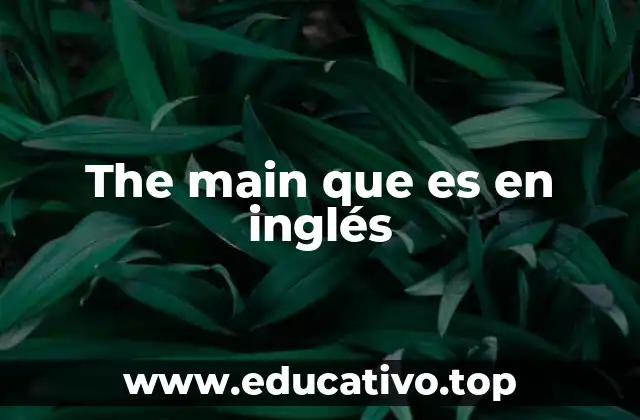 The main que es en inglés
