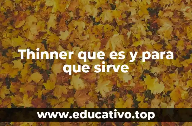 Thinner que es y para que sirve