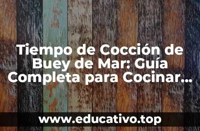 Tiempo de Cocción de Buey de Mar: Guía Completa para Cocinar al Perfección