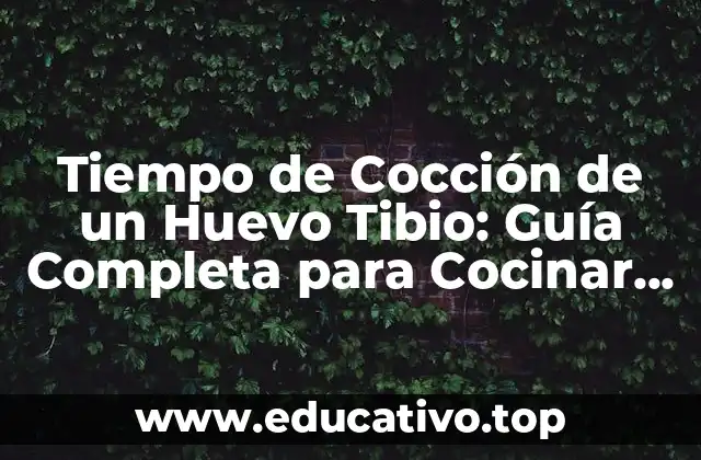 Tiempo de Cocción de un Huevo Tibio: Guía Completa para Cocinar Huevos Perfectos