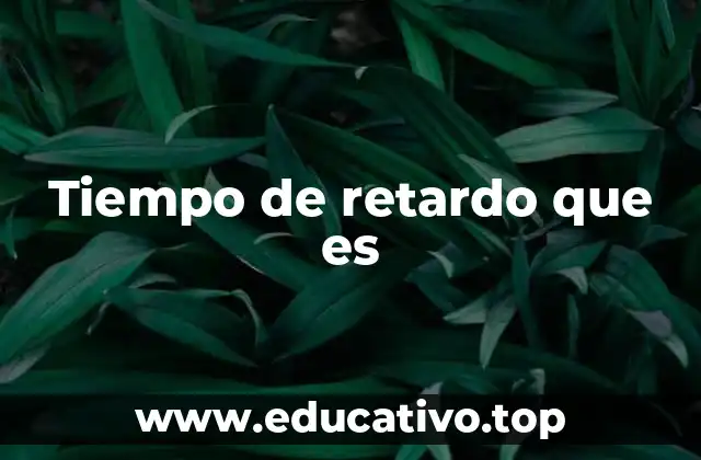 Tiempo de retardo que es