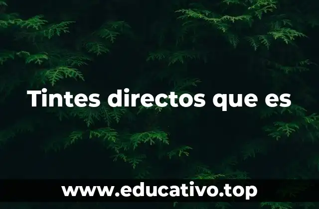 Tintes directos que es