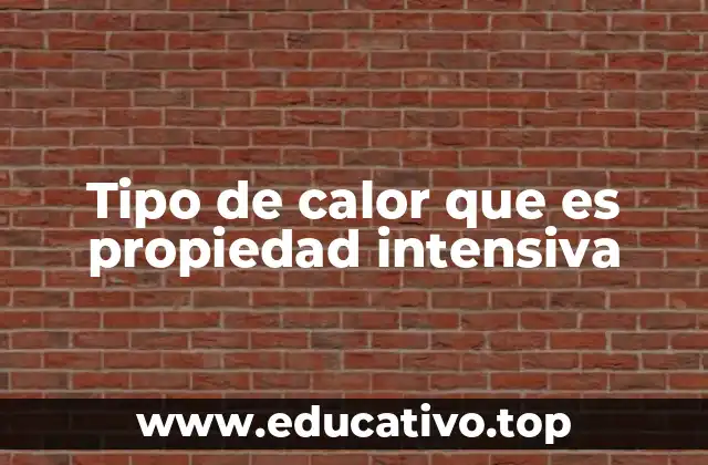 Tipo de calor que es propiedad intensiva
