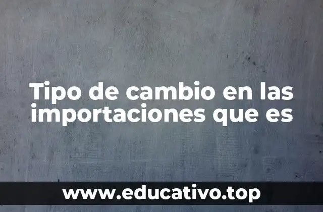 Tipo de cambio en las importaciones que es