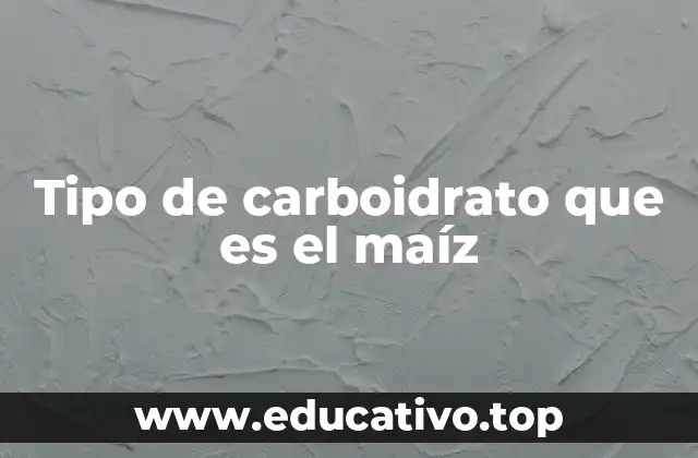 Tipo de carboidrato que es el maíz