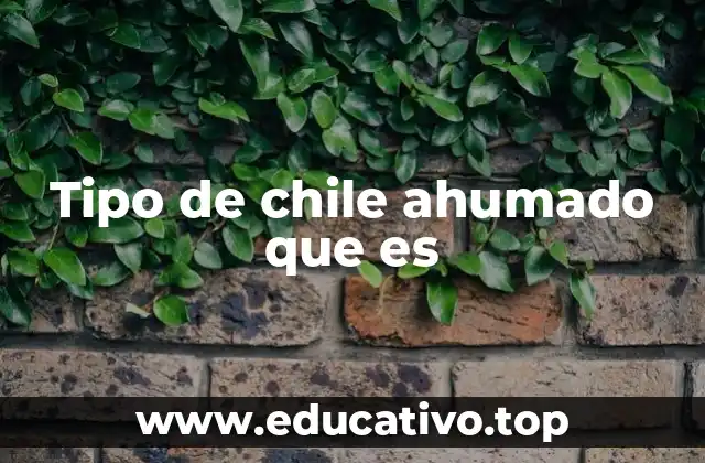 Tipo de chile ahumado que es
