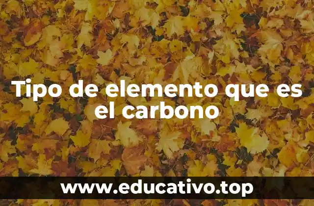 Tipo de elemento que es el carbono