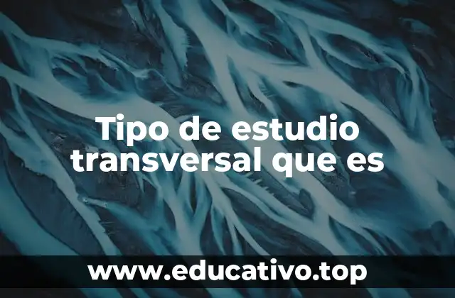 Tipo de estudio transversal que es