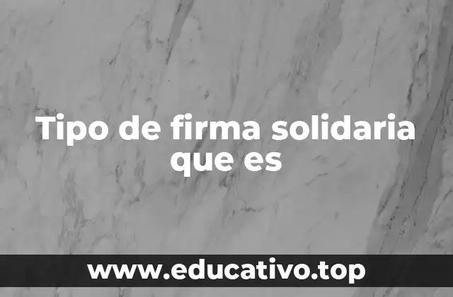 Tipo de firma solidaria que es