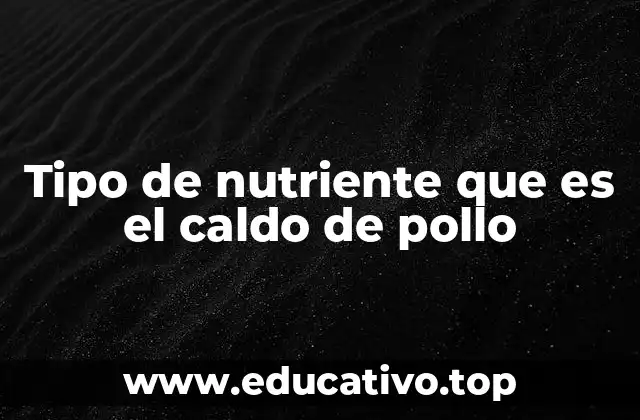Tipo de nutriente que es el caldo de pollo