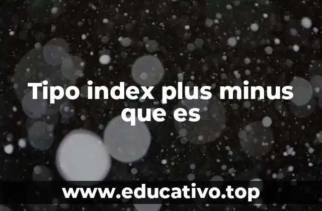 Tipo index plus minus que es