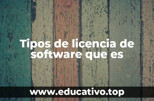 Tipos de licencia de software que es