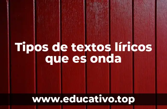 Tipos de textos líricos que es onda