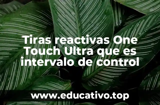 Tiras reactivas One Touch Ultra que es intervalo de control