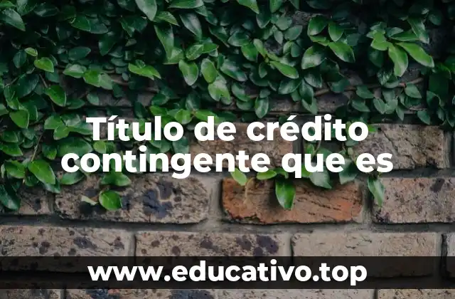 Título de crédito contingente que es