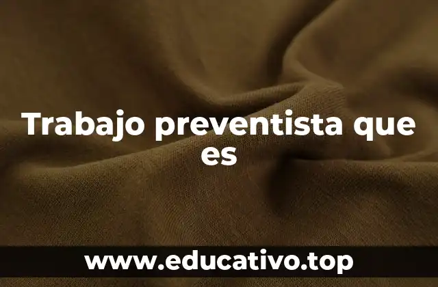 Trabajo preventista que es