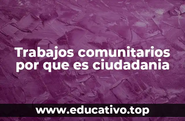 Trabajos comunitarios por que es ciudadania