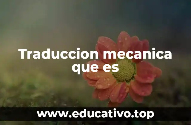 Traduccion mecanica que es