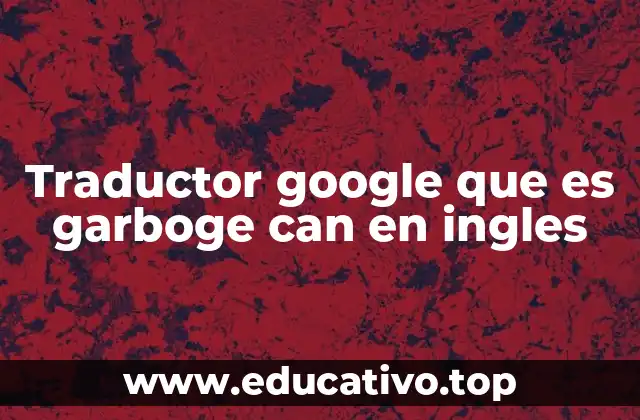Traductor google que es garboge can en ingles