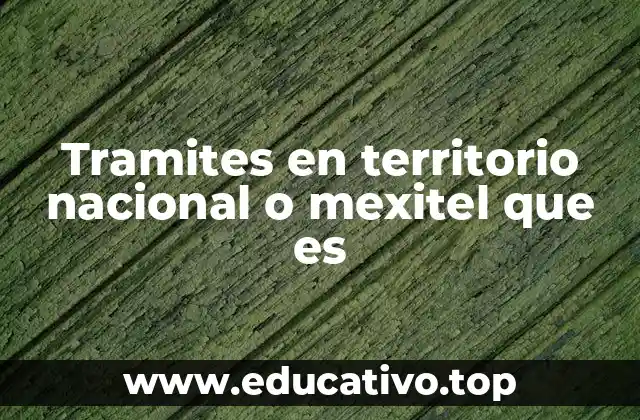 Tramites en territorio nacional o mexitel que es