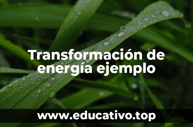 Transformación de energía ejemplo