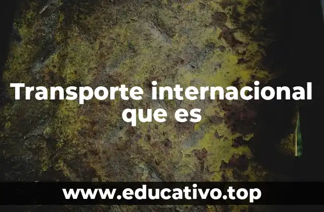 Transporte internacional que es